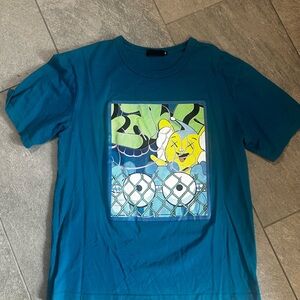 Original fake kaws Teal Graphic T-Shirt
